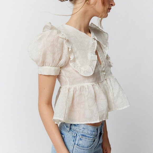 NWT (S) UO Kimchi Blue Collared Blouse - Picture 5 of 9